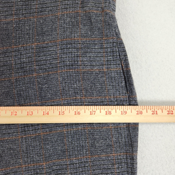 Massimo Dutti Pants Womens 10 Gray Blue Plaid Wool Blend Straight Leg Trousers - Picture 7 of 16